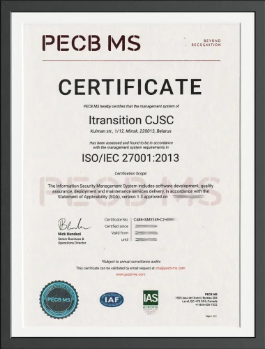 Itransition ISO 27001 ISO 9001